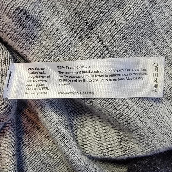 Eileen Fisher Cotton Plaited Knit Cascading Open Cardigan Charcoal Gray Size S - Picture 9 of 10